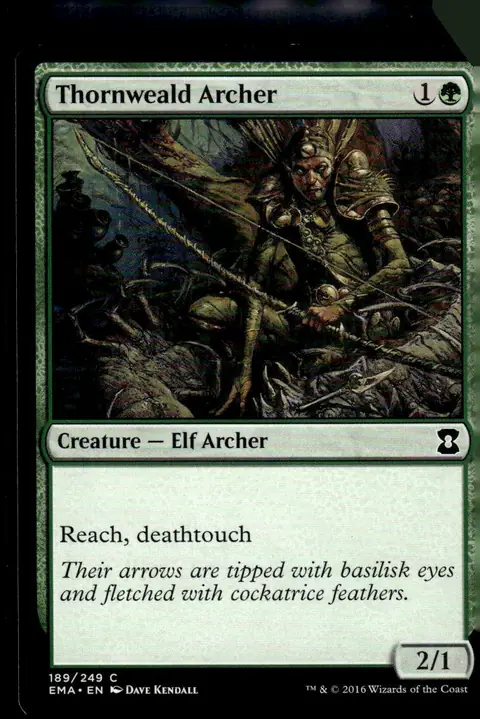 2016 Eternal Masters (EMA) #189/249 Thornweald Archer (Creature — Elf Archer); art by Dave Kendall