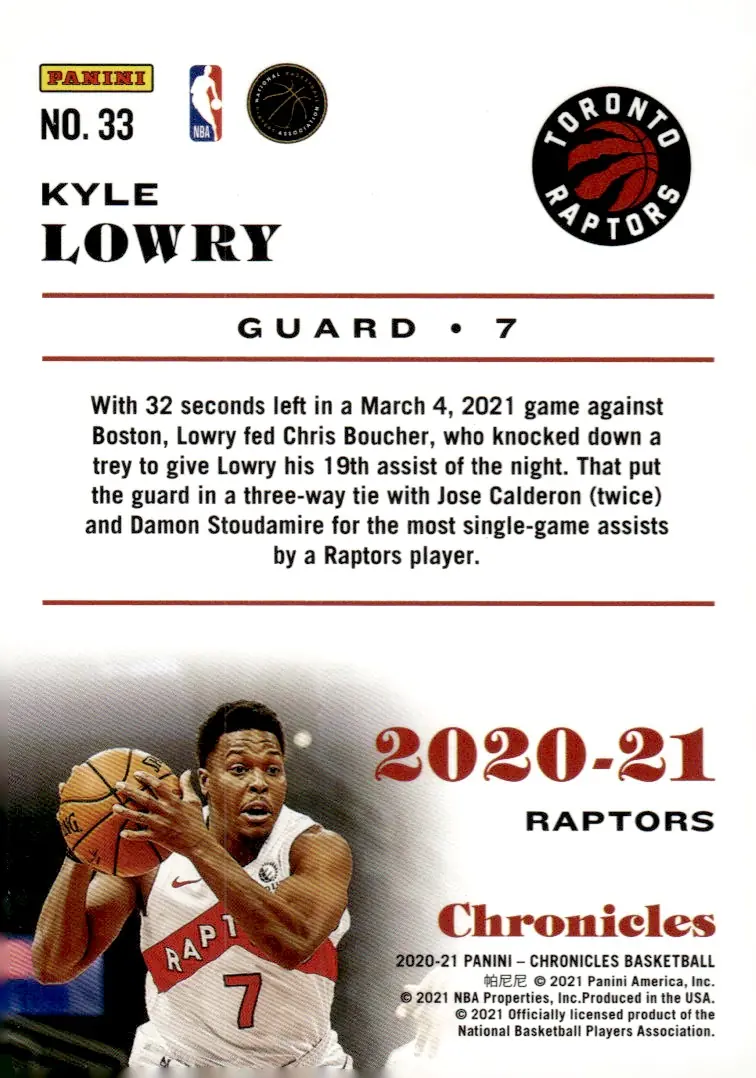 2020-21 Chronicles #33 Kyle Lowry (back)