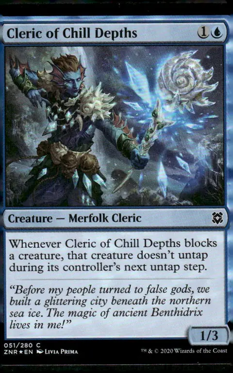 2020 Zendikar Rising (ZNR) #051/280 Cleric of Chill Depths – Traditional Foil