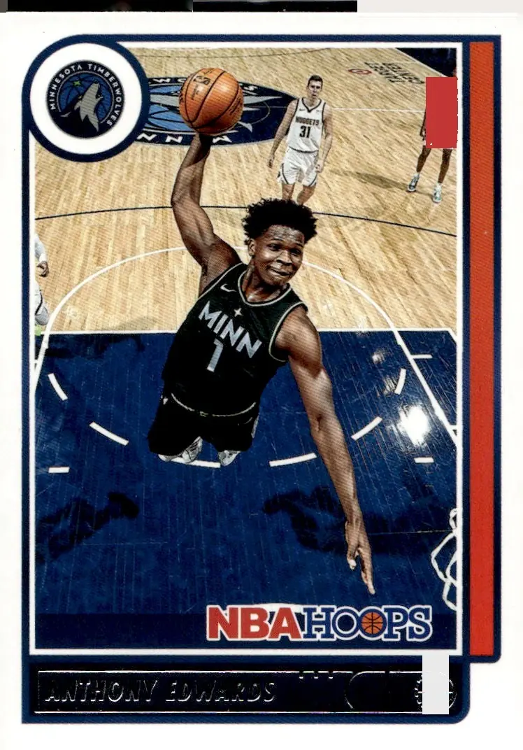 2021-22 NBA Hoops #151 Anthony Edwards (front)