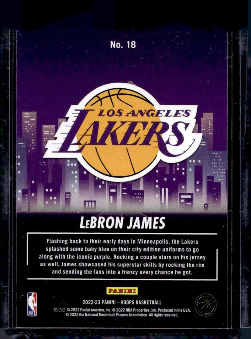2022-23 NBA Hoops #18 LeBron James (back)