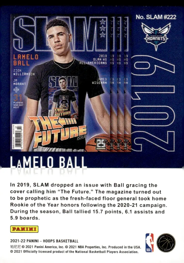 2021-22 NBA Hoops #SLAM #222 LaMelo Ball (back)