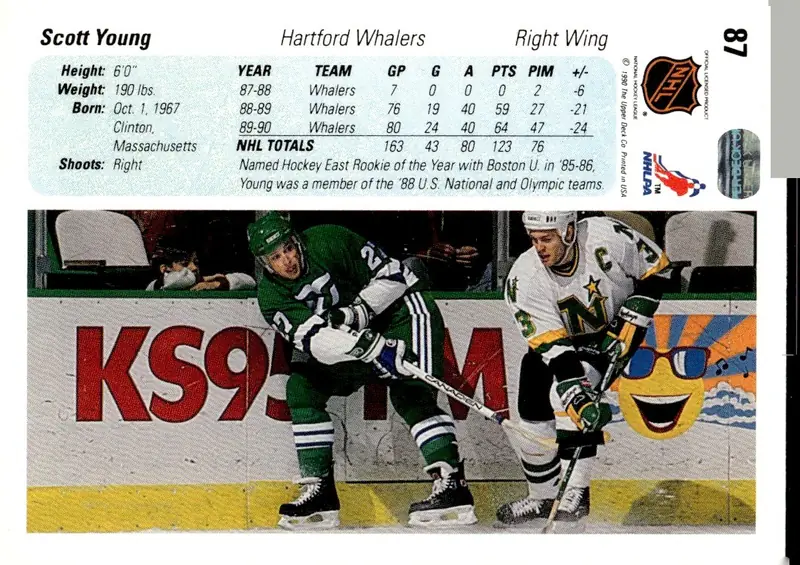 1990-91 Upper Deck #87 Scott Young (back)