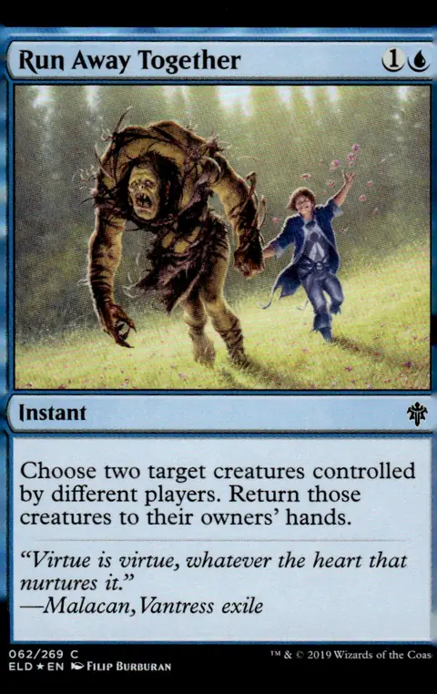 2019 Magic: The Gathering - Throne of Eldraine (ELD) #062/269 Run Away Together (card name); art by Filip Burburan – Traditional Foil