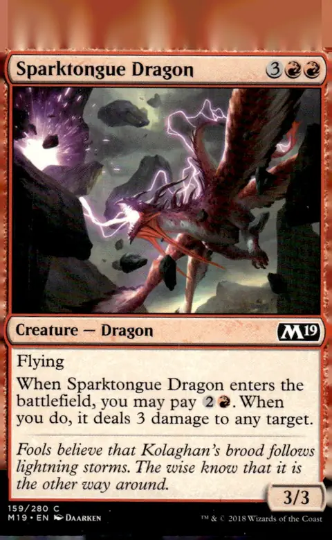 2018 Magic: The Gathering - Core Set 2019 (M19) #159/280 Sparktongue Dragon