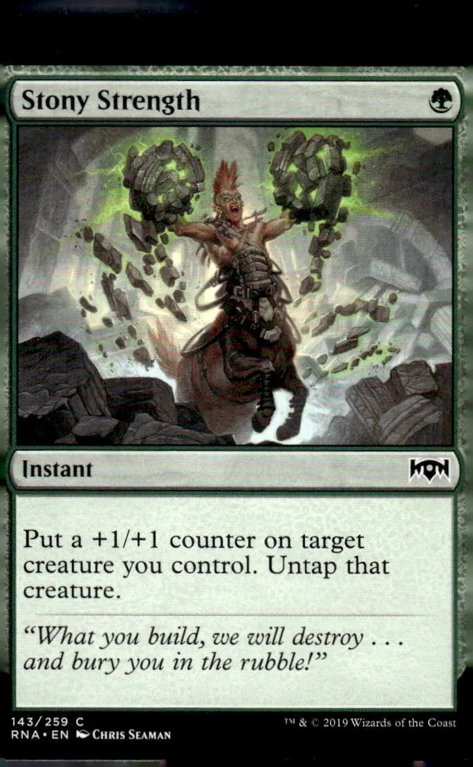 2019 Ravnica Allegiance (RNA) #143/259 Stony Strength (front)