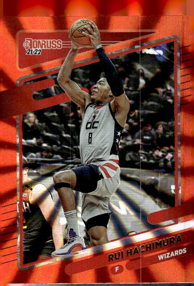 2021-22 Panini Donruss Basketball #91 Rui Hachimura – Holo Red Laser (front)