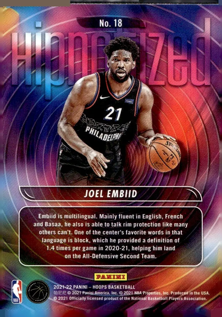 2021-22 NBA Hoops #18 Joel Embiid (back)