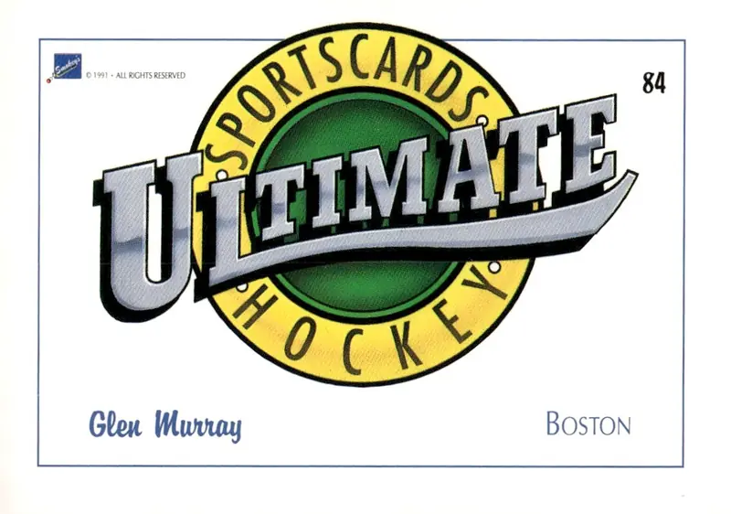 1991 Ultimate Draft Picks Hockey #84 Glen Murray (back)