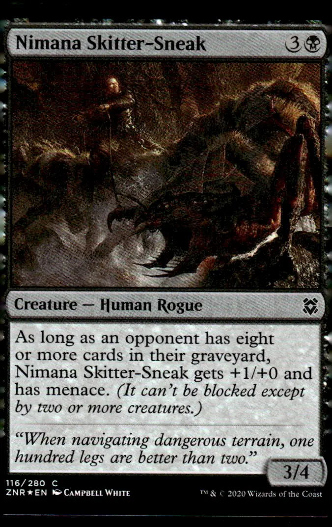 2020 Zendikar Rising (ZNR) #116/280 Nimana Skitter-Sneak – Foil (front)