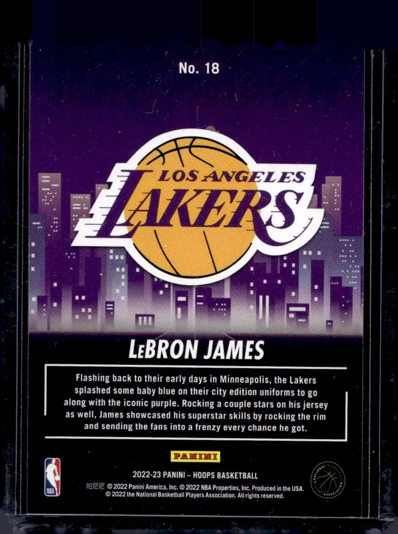2022-23 NBA Hoops #18 LeBron James (back)