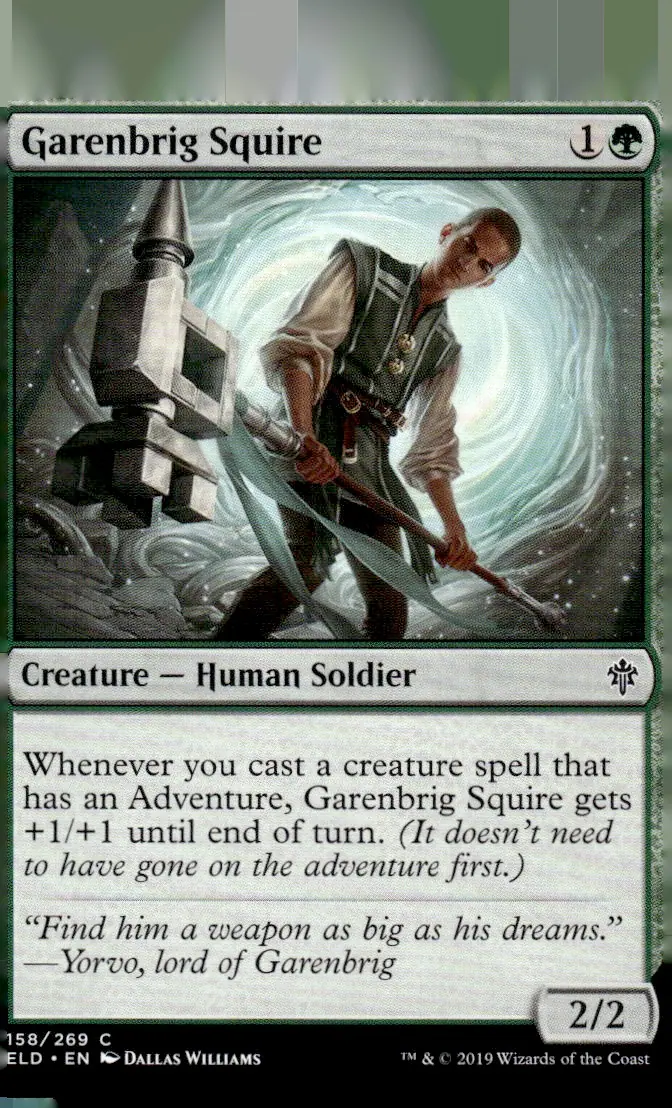 2019 Magic: The Gathering - Throne of Eldraine (ELD) #158/269 Garenbrig Squire (front)