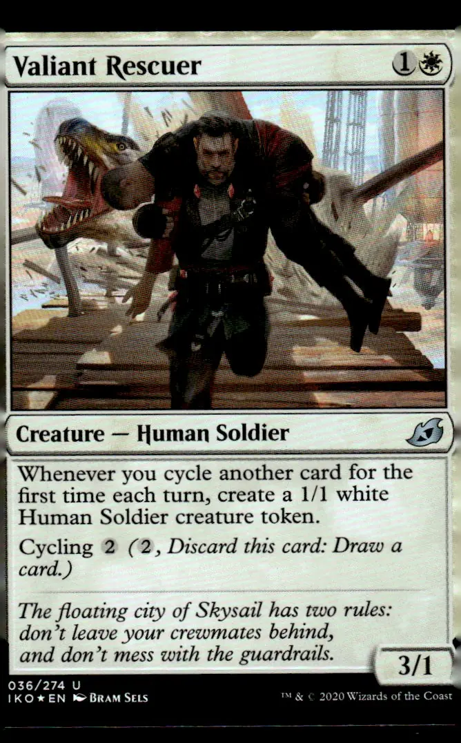 2020 Ikoria: Lair of Behemoths (IKO) #036/274 Valiant Rescuer – Foil (front)