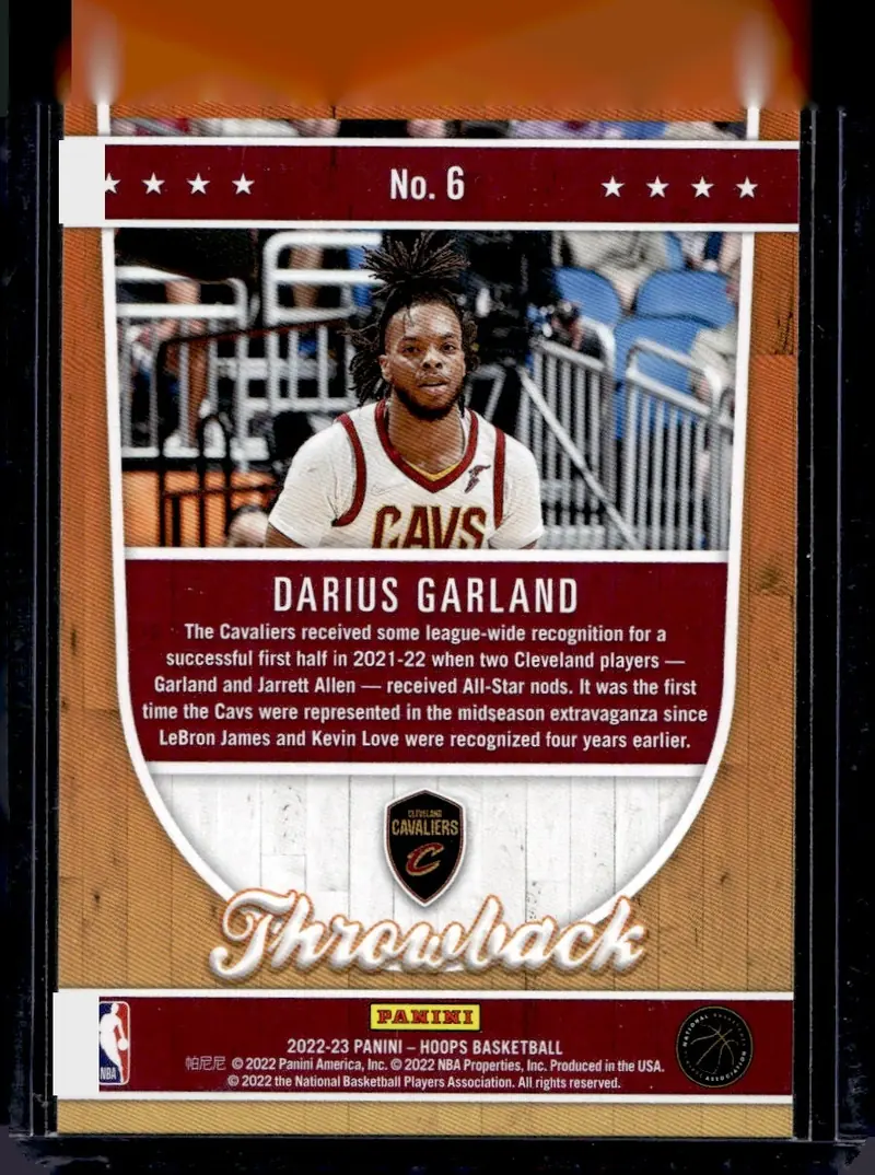 2022-23 NBA Hoops #6 Darius Garland (back)