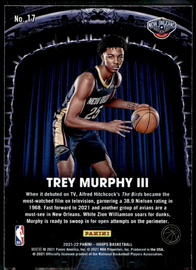 2021-22 NBA Hoops #17 Trey Murphy III (back)