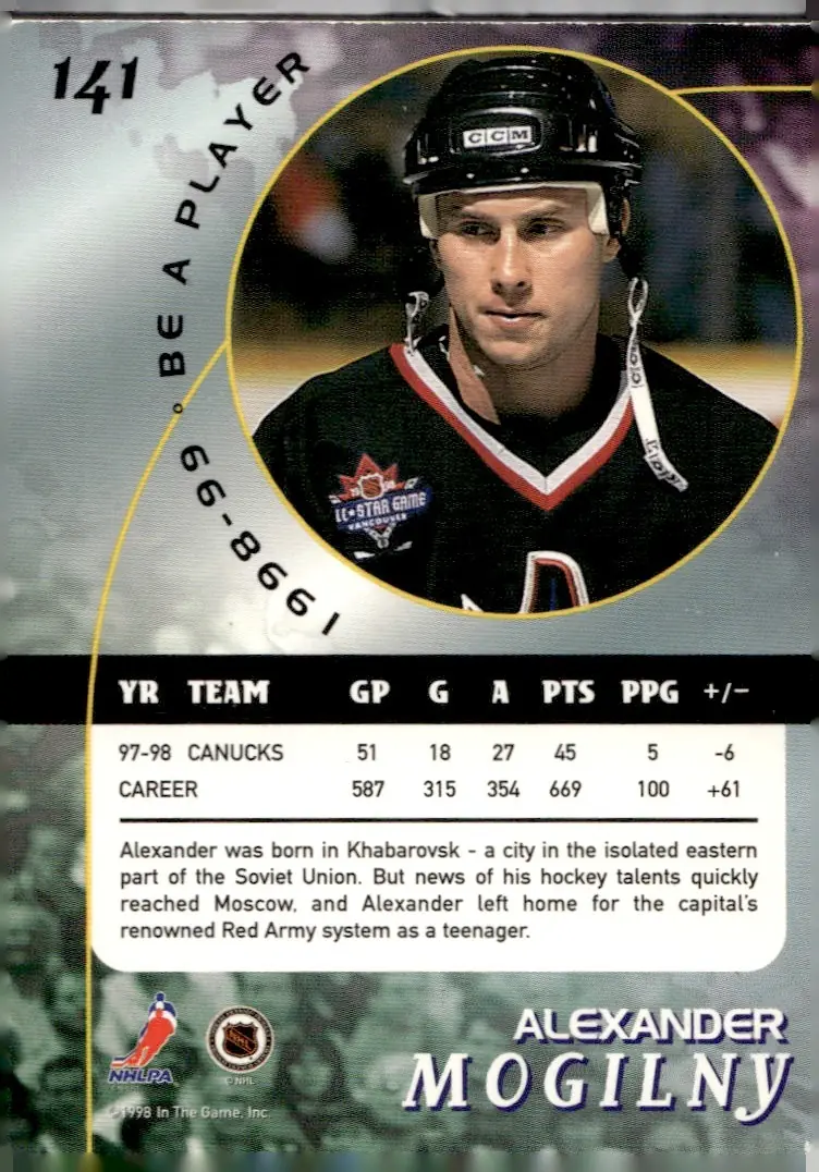 1998-99 Be A Player #141 Alexander Mogilny (back)