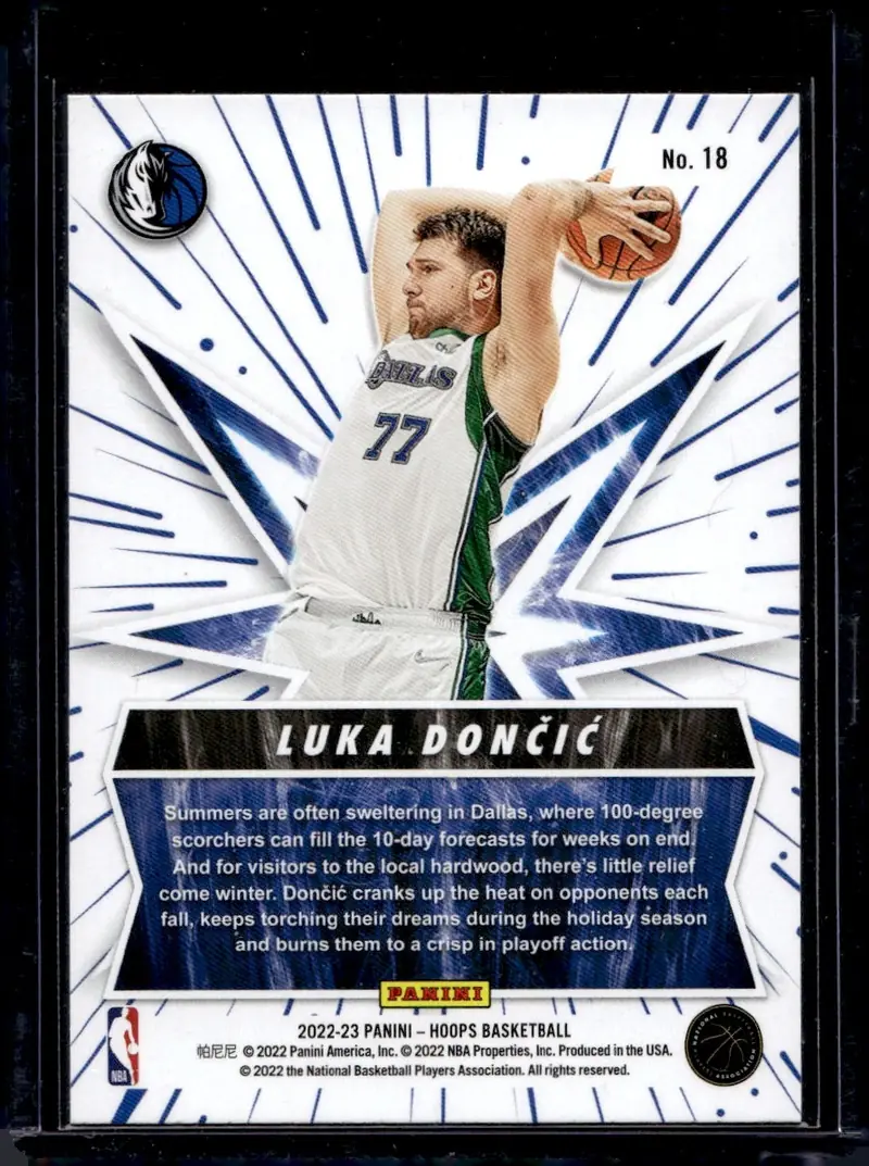 2022-23 NBA Hoops #18 Luka Dončić – Holo (back)
