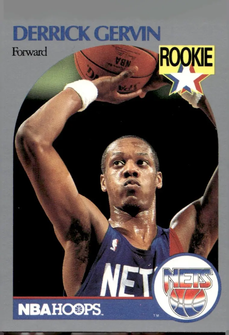 1990-91 NBA Hoops #196 Derrick Gervin (front)