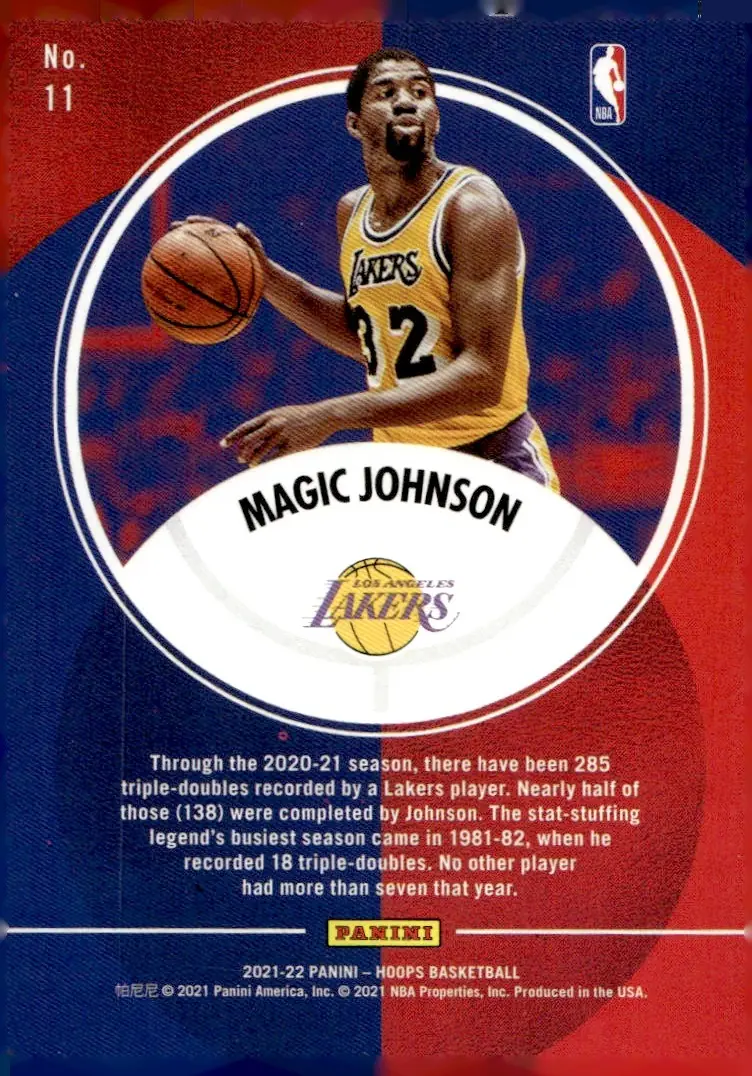 2021-22 NBA Hoops #11 Magic Johnson (back)