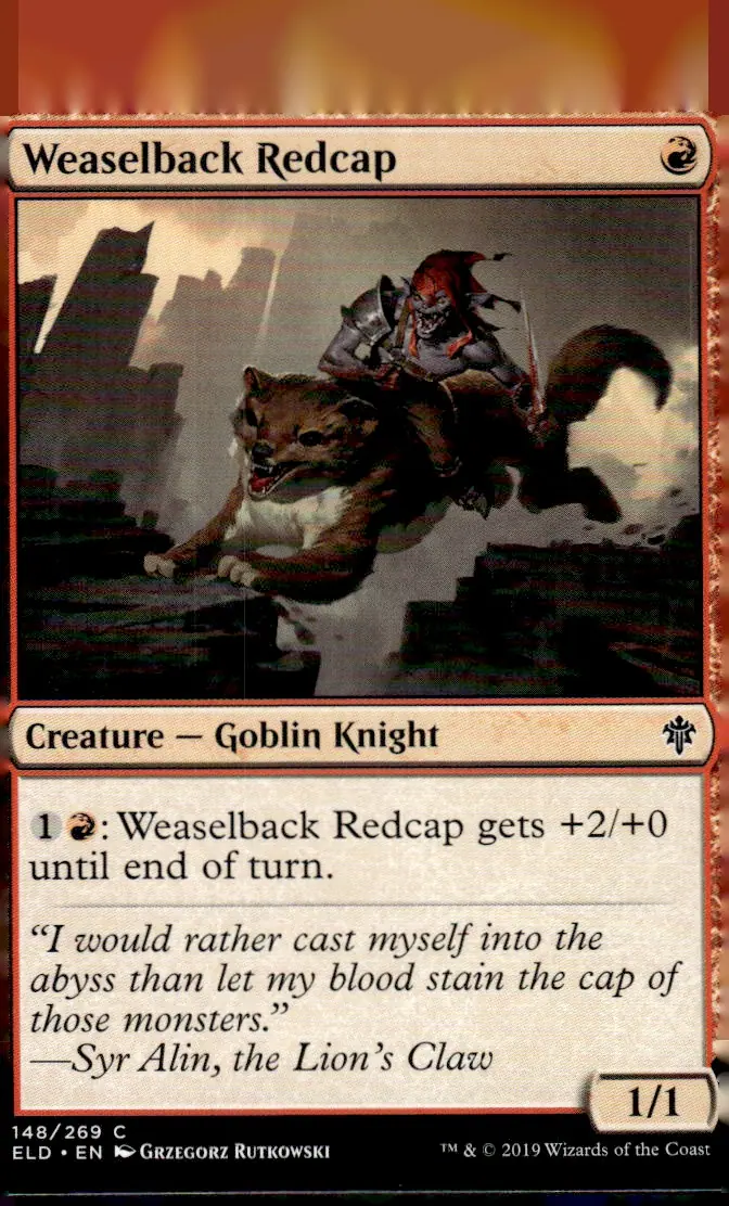 2019 Throne of Eldraine (ELD) #148/269 Weaselback Redcap (front)