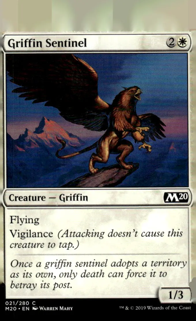 2019 Core Set 2020 (M20) #021/280 Griffin Sentinel (front)