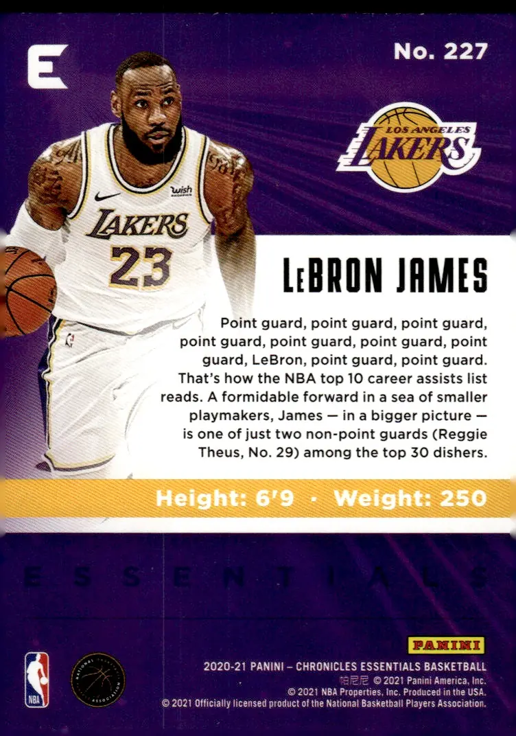 2020-21 Chronicles #227 LeBron James (back)