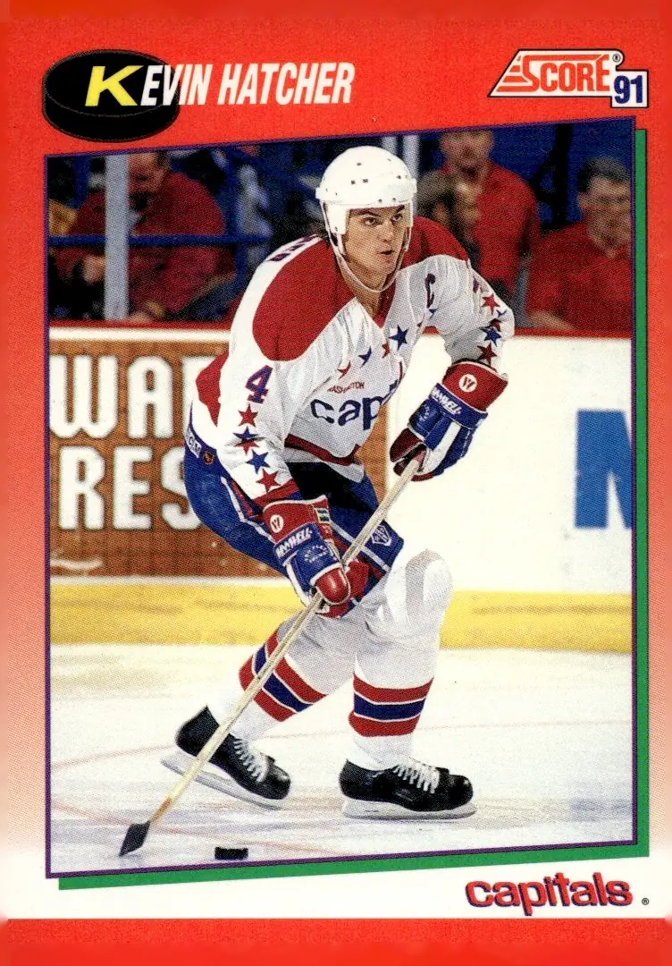 1991-92 Score Canadian (English) #20 Kevin Hatcher (front)