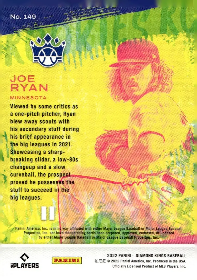 2022 Panini Diamond Kings #149 Joe Ryan (back)