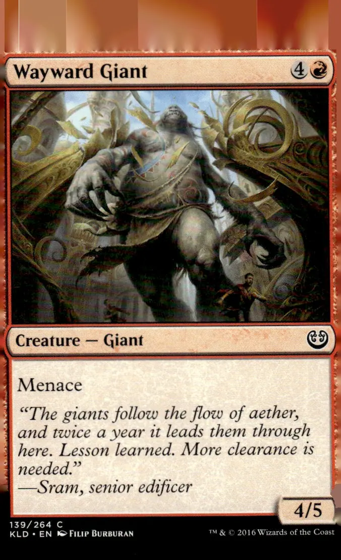 2016 Magic: The Gathering – Kaladesh (KLD) #139/264 Wayward Giant (front)