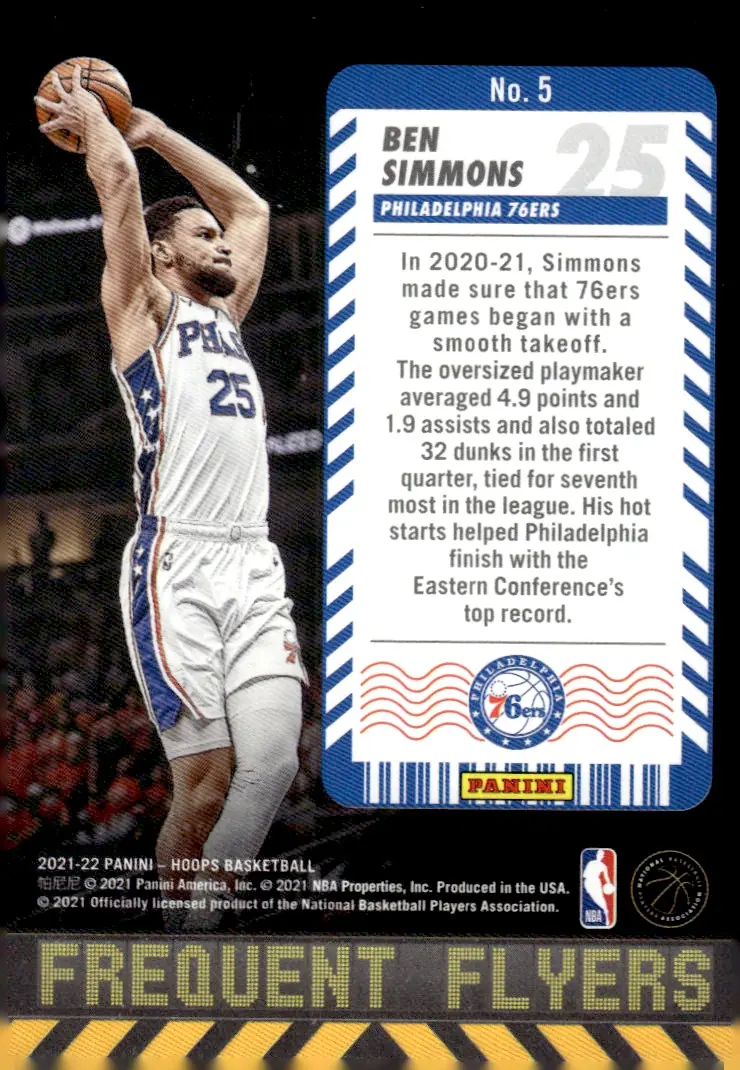 2021-22 NBA Hoops #5 Ben Simmons (back)