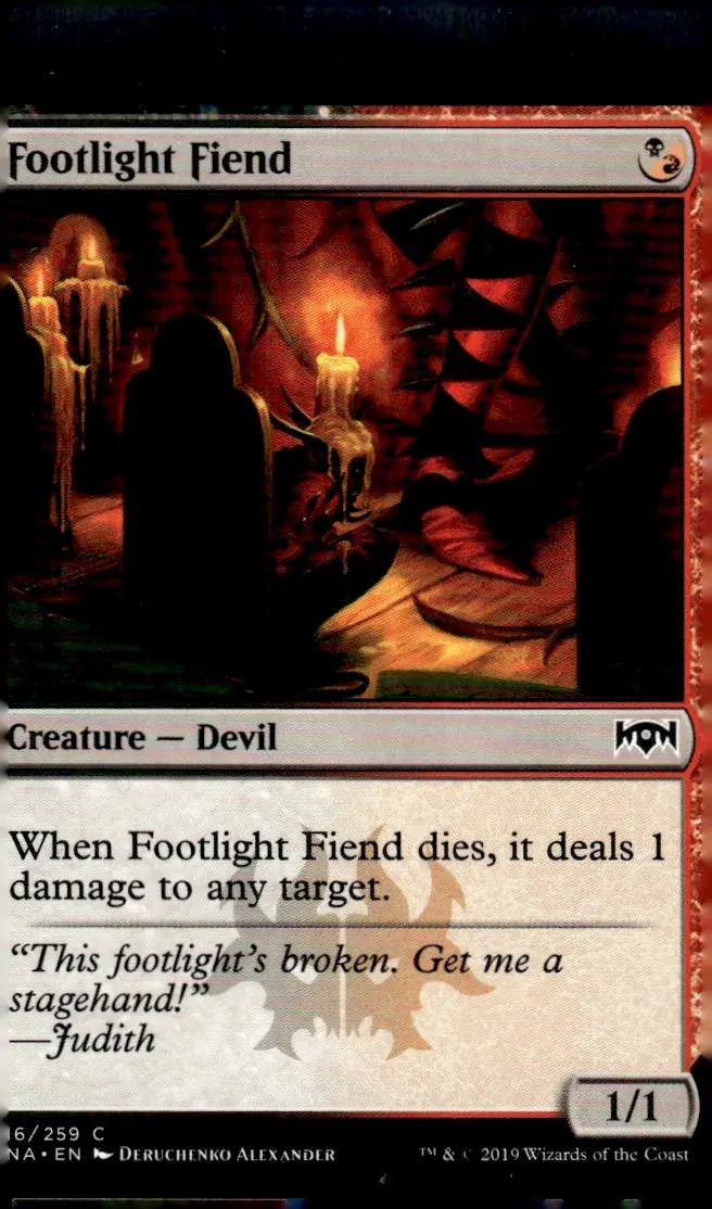 2019 Ravnica Allegiance (RNA) #216/259 Footlight Fiend (front)