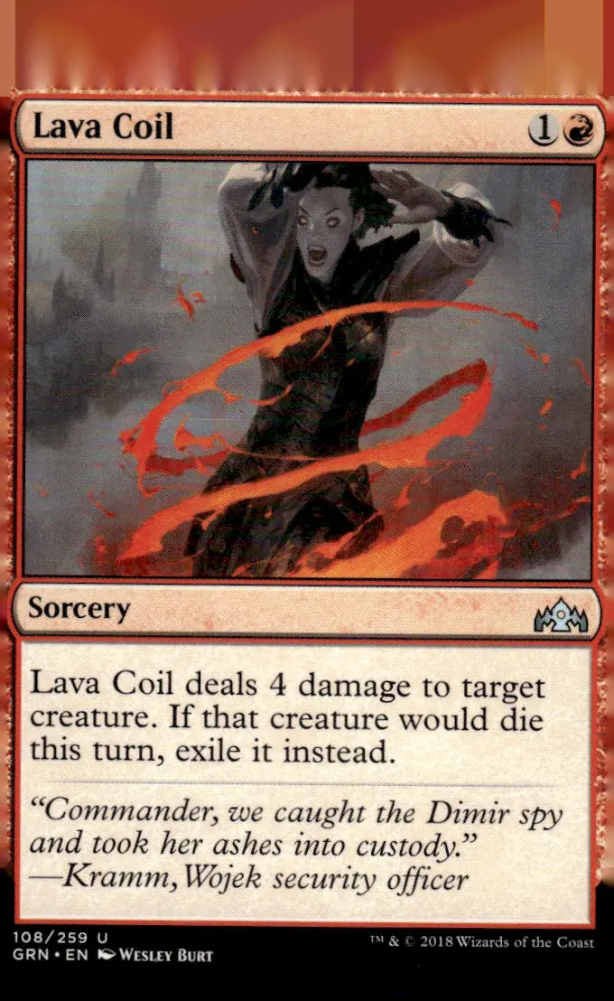 2018 Guilds of Ravnica (GRN) #108/259 Lava Coil (front)