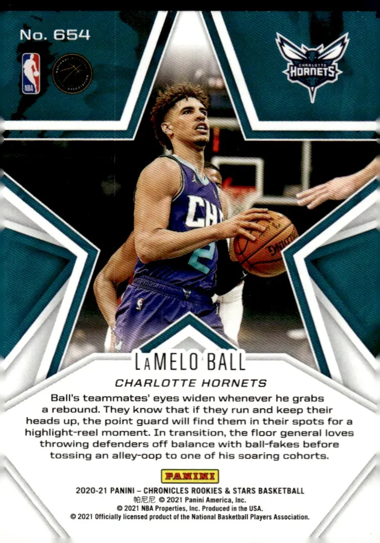 2020-21 Panini Chronicles Basketball #654 LaMelo Ball (back)
