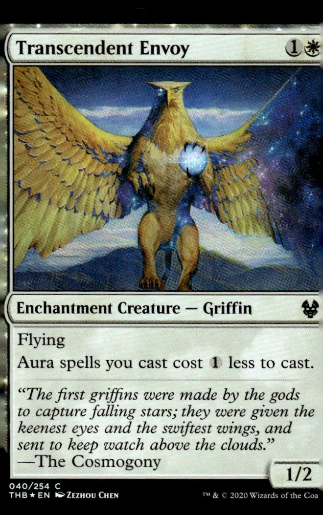 2020 Theros Beyond Death (THB) #040/254 Transcendent Envoy – Traditional Foil (front)