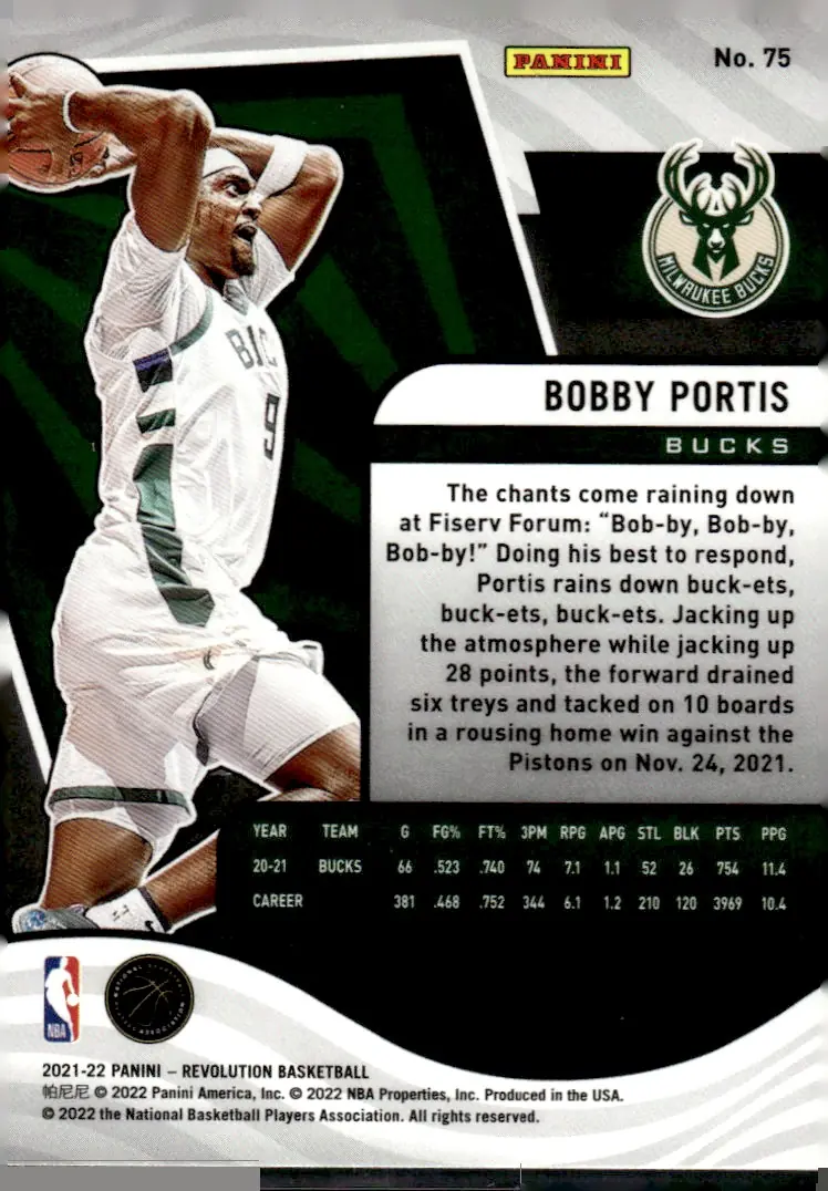 2021-22 Revolution #75 Bobby Portis (back)