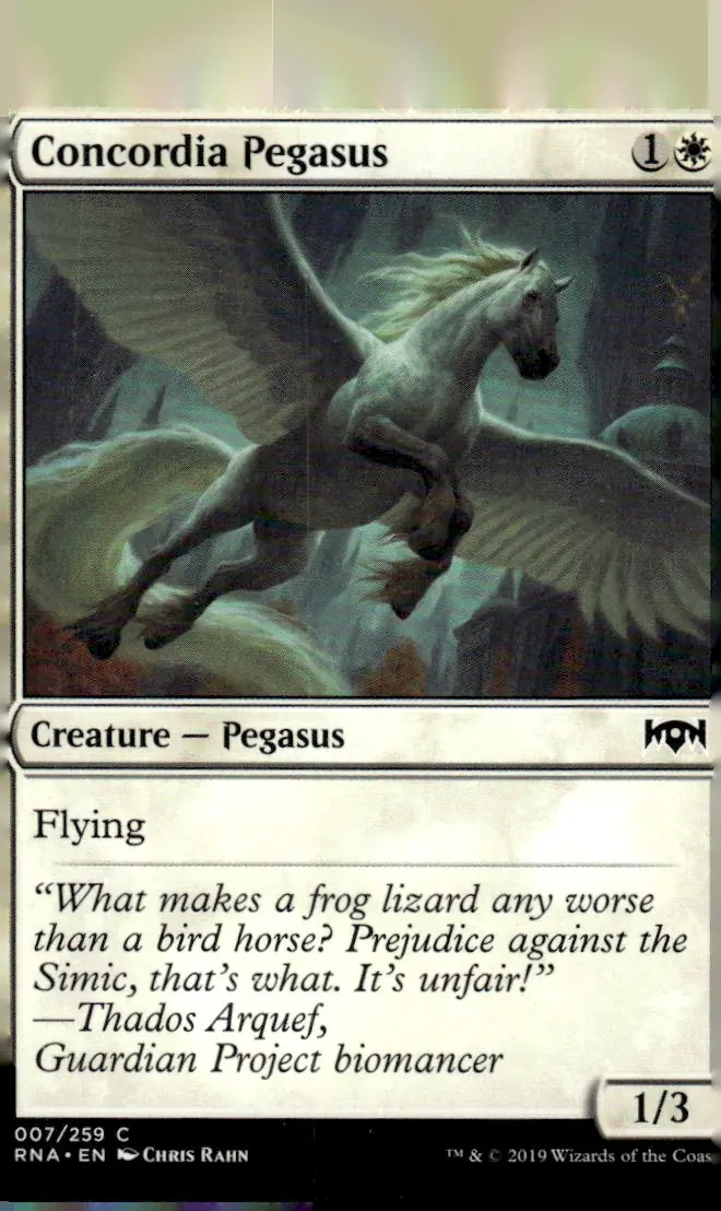2019 Ravnica Allegiance (RNA) #007/259 Concordia Pegasus (front)