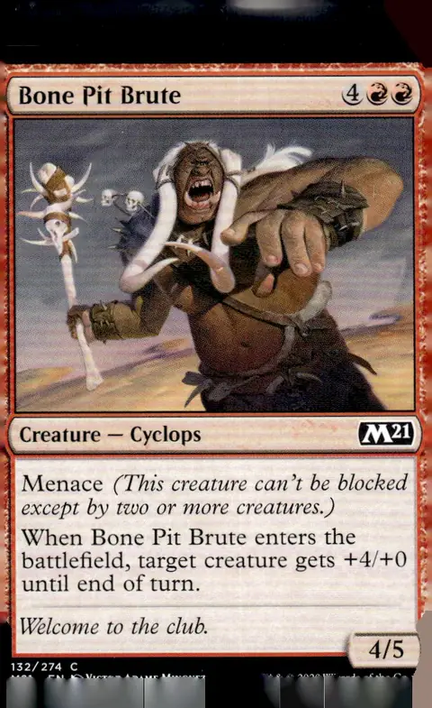 2020 Core Set 2021 (M21) #132/274 Bone Pit Brute (Creature — Cyclops); art by Victor Adame Minguez