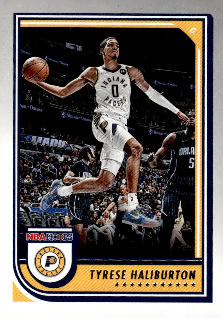 2022-23 NBA Hoops #51 Tyrese Haliburton (front)