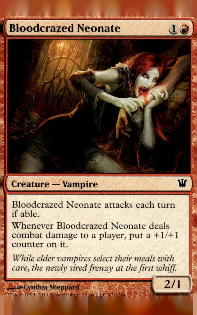 2011 Magic: The Gathering – Innistrad (ISD) #131/264 Bloodcrazed Neonate (front)