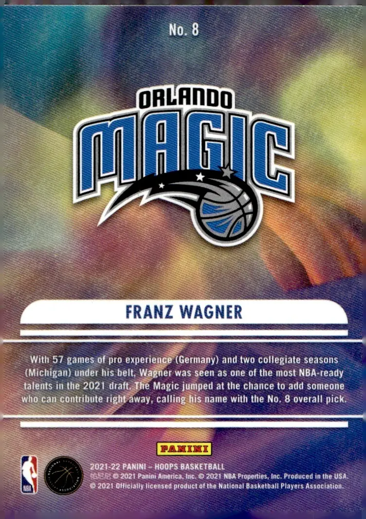 2021-22 NBA Hoops #8 Franz Wagner (back)