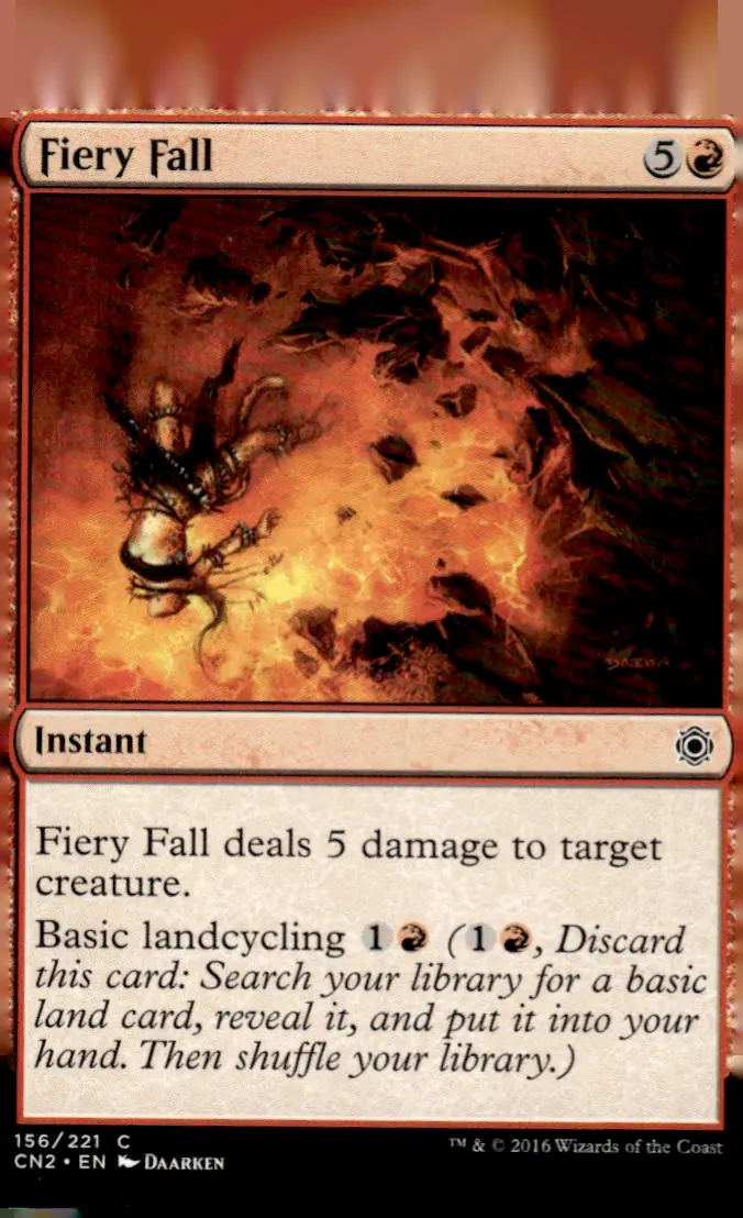 2016 Conspiracy: Take the Crown (CN2) #156/221 Fiery Fall (Instant) - art by Daarken (front)
