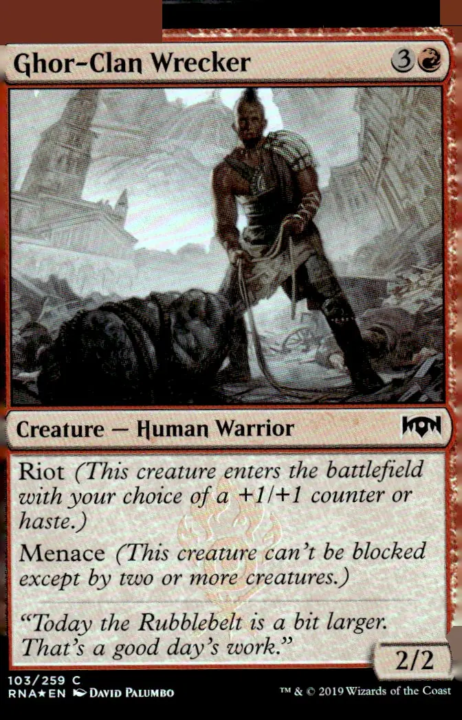 2019 Ravnica Allegiance (RNA) #103/259 Ghor-Clan Wrecker – Foil (front)