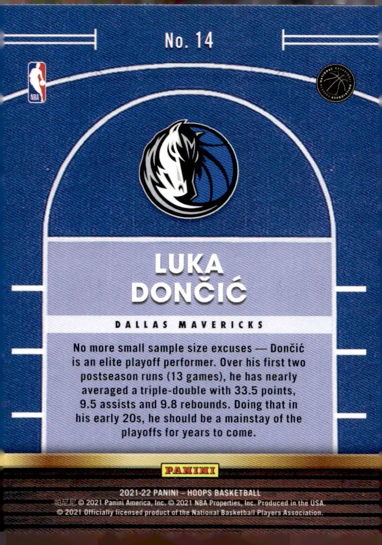 2021-22 NBA Hoops #14 Luka Dončić (back)