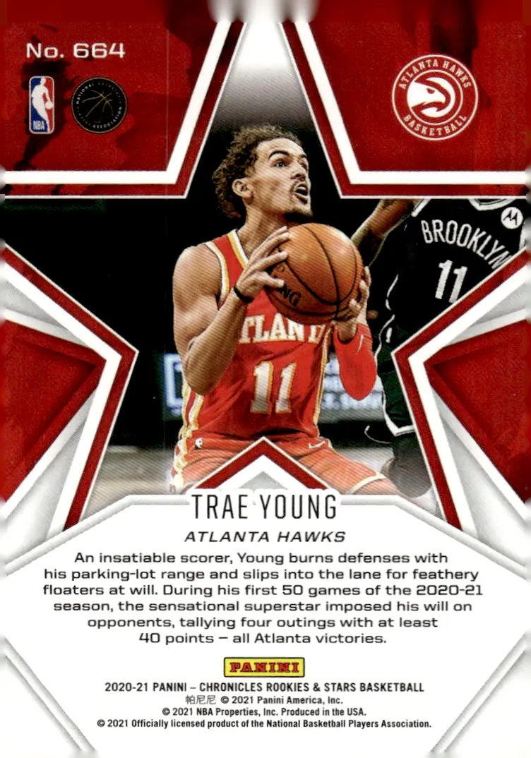2020-21 Chronicles Basketball #664 Trae Young (back)