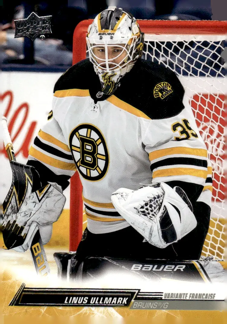 2022-23 Upper Deck Series 1 #18 Linus Ullmark – French Variation (front)