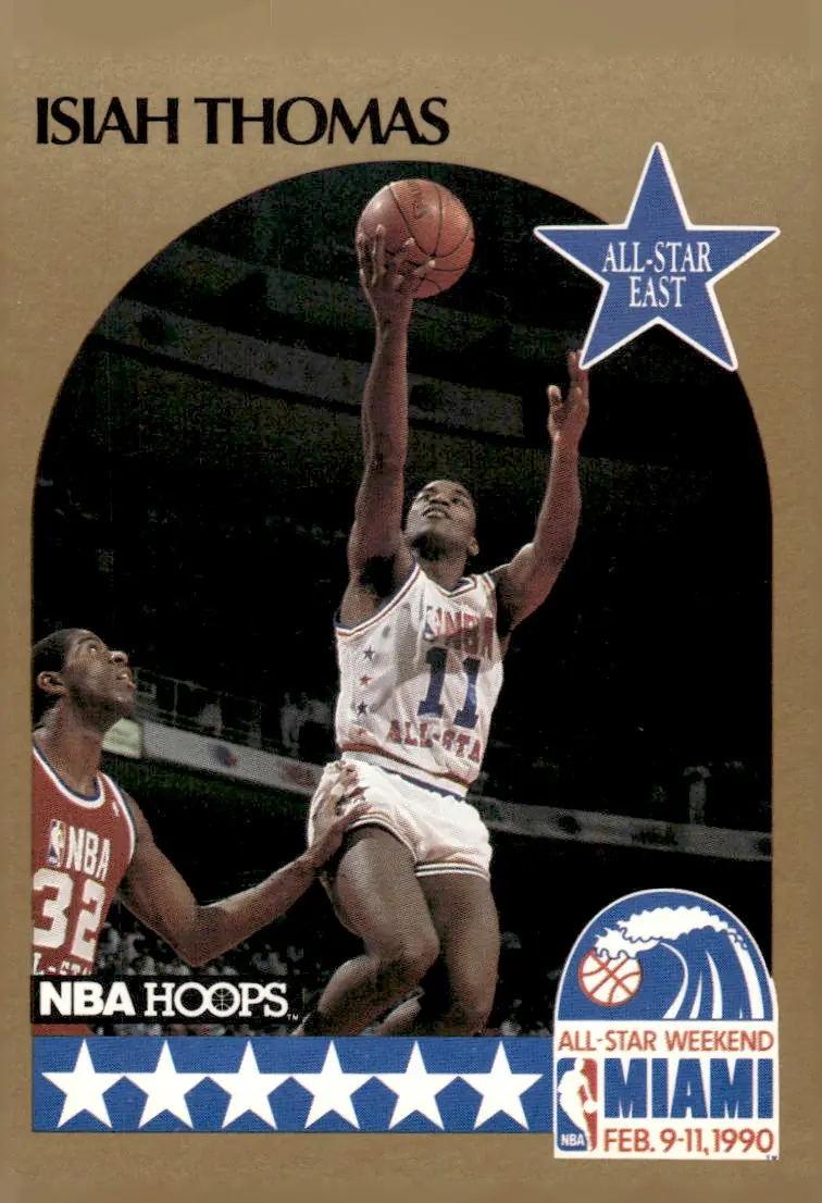 1990-91 NBA Hoops #11 Isiah Thomas (front)