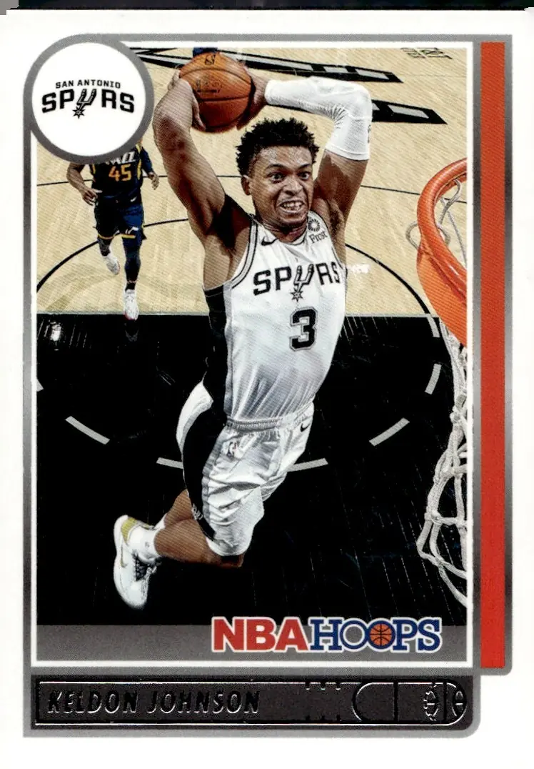 2021-22 NBA Hoops #34 Keldon Johnson (front)