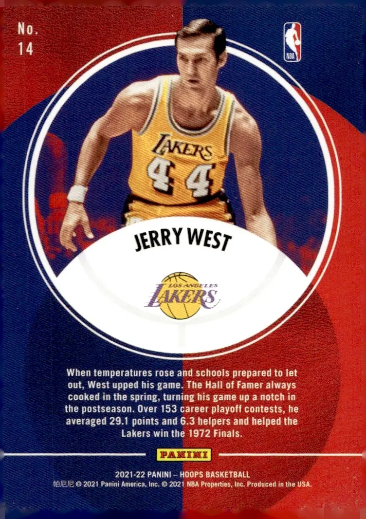 2021-22 NBA Hoops #14 Jerry West (back)
