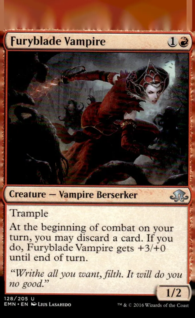 2016 Eldritch Moon (EMN) #128/205 Furyblade Vampire (front)