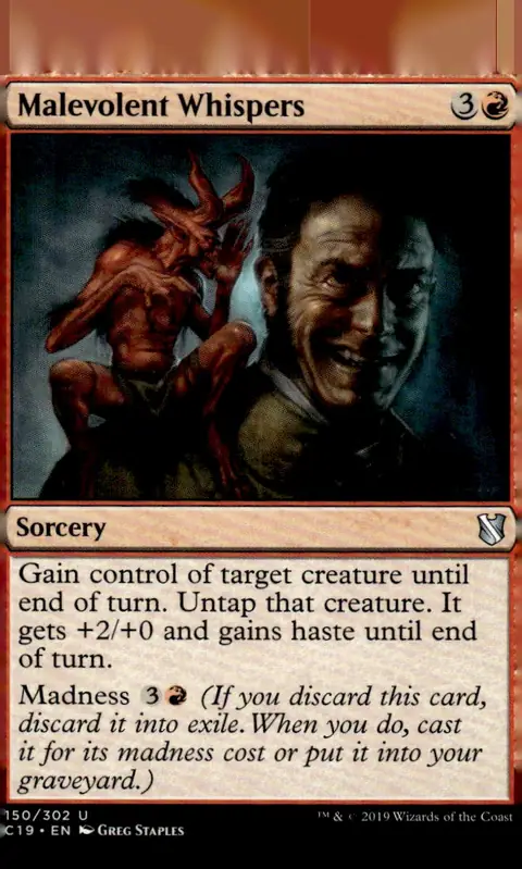 2019 Magic: The Gathering – Commander 2019 (C19) #150/302 Malevolent Whispers